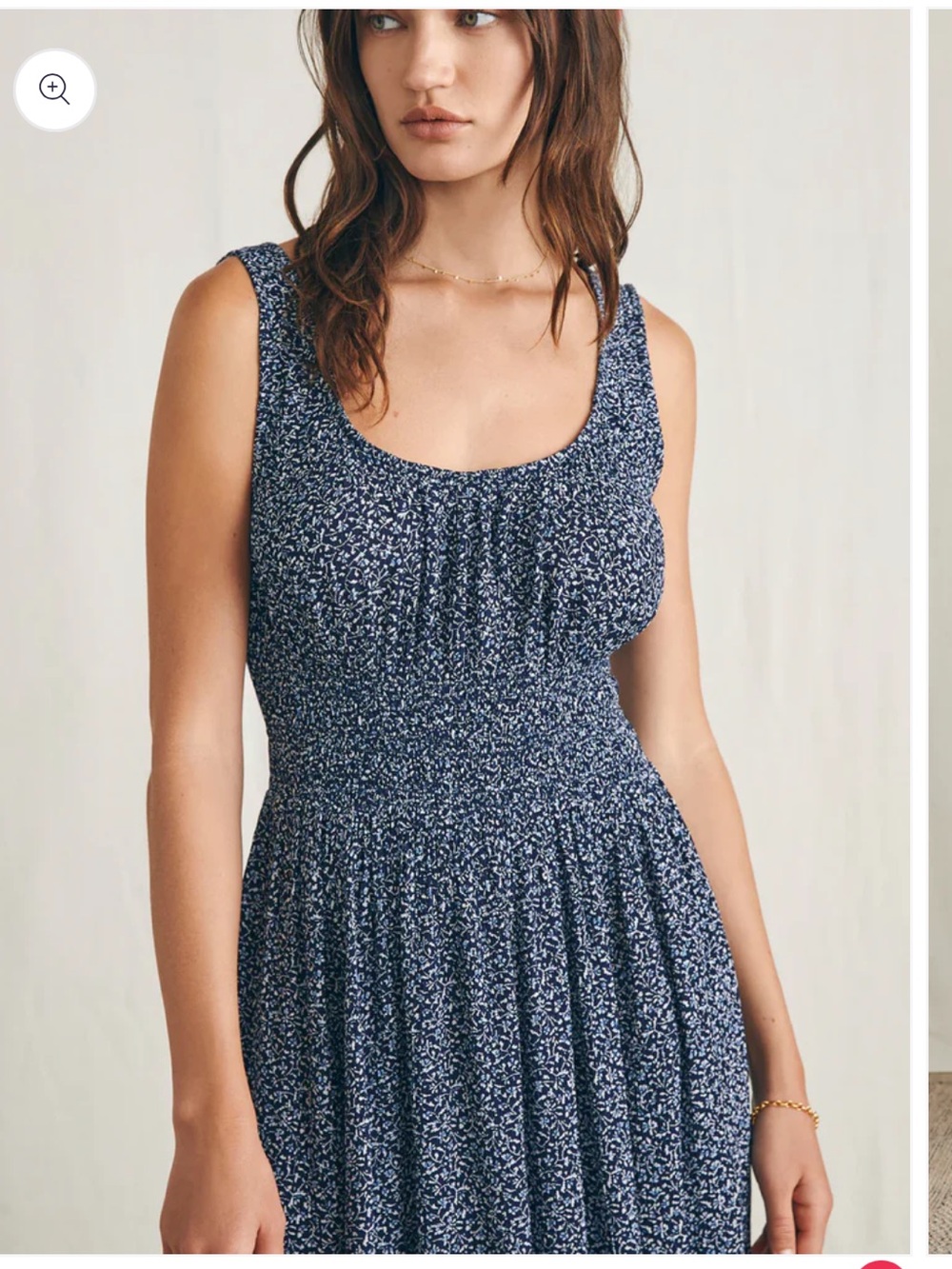 Faherty Sunseeker Midi Dress in Navy Riverton Ditsy Floral Small Beachy Boho EUC - Picture 2 of 7